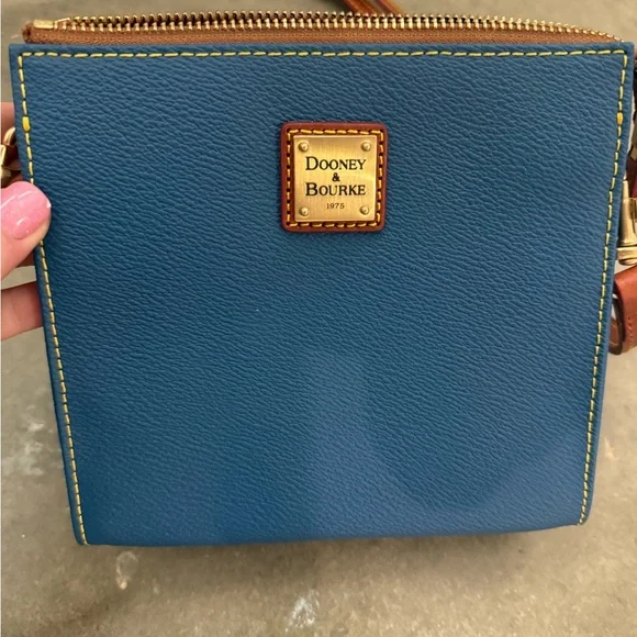 Dooney & Bourke Teal Leather Pouch with Gold Accents - Picture 4 of 4